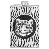 Wilde tijgerzijde op tijgerroerlenmeyer heupfles (Voorkant)
