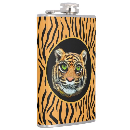 Wilde tijgerzijde op tijgerroerlenmeyer heupfles (Rechts)