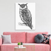 Wilde Totem Dierlijke Uil Doodle 6 Canvas Afdruk (Insitu (Woonkamer))