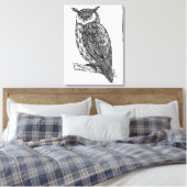 Wilde Totem Dierlijke Uil Doodle 6 Canvas Afdruk (Insitu (Slaapkamer))