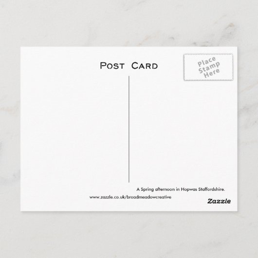 Wilde tranquiliteit, mooie kerkhof. Hopwas UK Briefkaart (Achterkant)