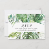 Wilde tropische afdrukbare of gedrukte online RSVP Kaart (Voorkant)