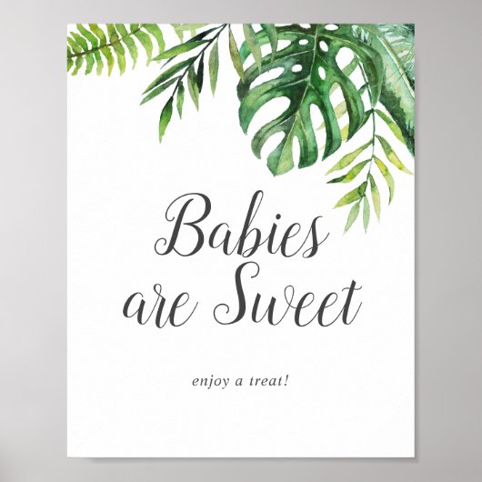 Wilde tropische baby's genieten van een Treat Sign Poster (Voorkant)