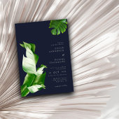 Wilde tropische bladeren & moderne chique bruiloft kaart