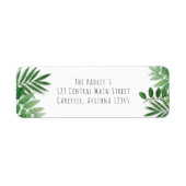 Wilde Tropische Bladeren Retouradres Etiket (Voorkant)