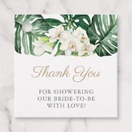 Wilde Tropische Gebladerte Groen Witte Bruiloftsbo Bedankjes Labels