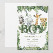 Wilde tropische groen bladeren schattige safari di kaart (Voorkant / Achterkant)