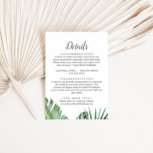 Wilde tropische handpalm afdrukbaar of afdrukbaar kaart