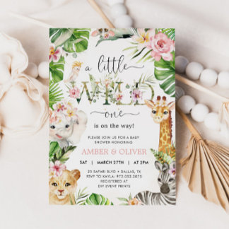 Wilde Tropische Jungle Boho Safari Baby Shower Kaart