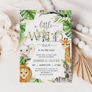 Wilde Tropische Jungle Boho Safari Babyborrel Kaart