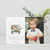 Wilde tropische jungle dieren in auto verjaardagsf bedankkaart (Staand voorkant)