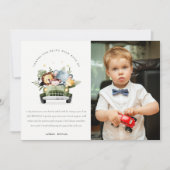 Wilde tropische Oerwouden in de auto, geboortenfot Bedankkaart (Voorkant)