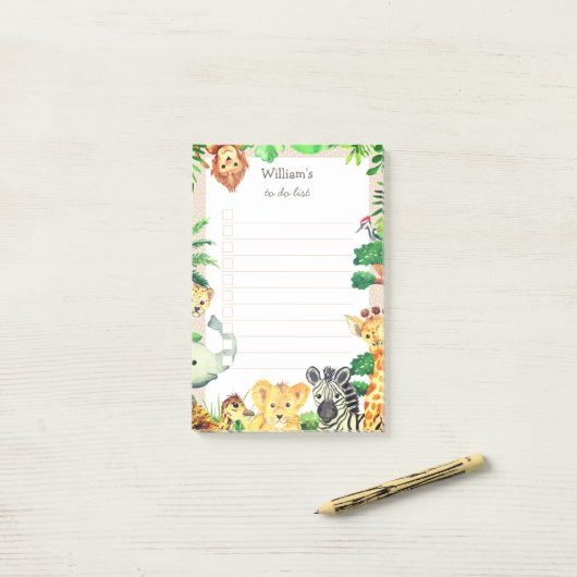 Wilde tropische Oerwouden Post-it® Notes (Op bureau)