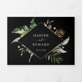 Wilde Tropische olievlek in één keer Drieluik Uitnodiging (Cover)