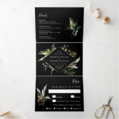 Wilde Tropische olievlek in één keer Drieluik Uitnodiging (Binnen)