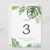 Wilde tropische palm 5x7"-tabelnummer kaart (Achterkant)