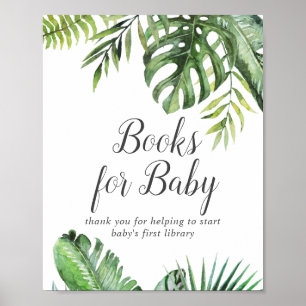 Wilde Tropische Palm Baby shower Boeken voor Baby Poster