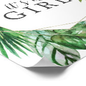 Wilde tropische palm Baby shower Het is een meisje Poster (Hoek)