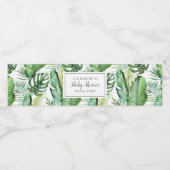 Wilde tropische palm Baby shower Waterfles Etiket (Enkel label)
