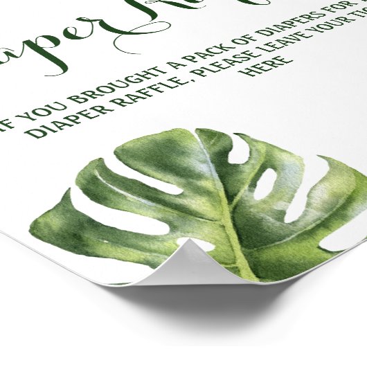 Wilde tropische palm Genderneutraal Baby shower Poster (Hoek)