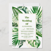 Wilde tropische palm Geometric Wedding Kaart (Voorkant)