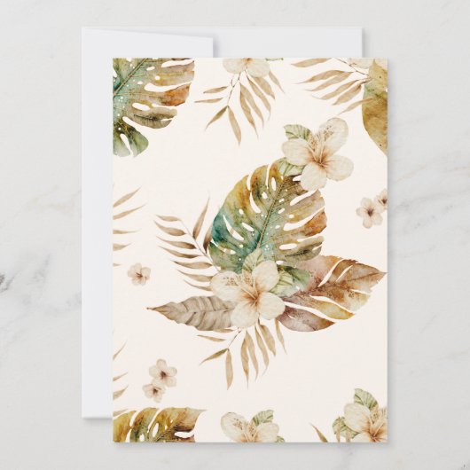Wilde tropische palm Geometric Wedding Kaart (Achterkant)