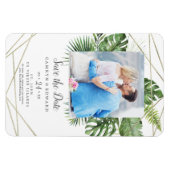 Wilde tropische palm Geometrische foto Opslaan dat Magneet (Horizontaal)