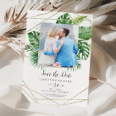Wilde tropische palm Geometrische foto Opslaan dat Save The Date
