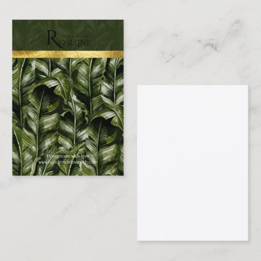 Wilde Tropische palm green Logo earing Display Visitekaartje (Voorkant / Achterkant)