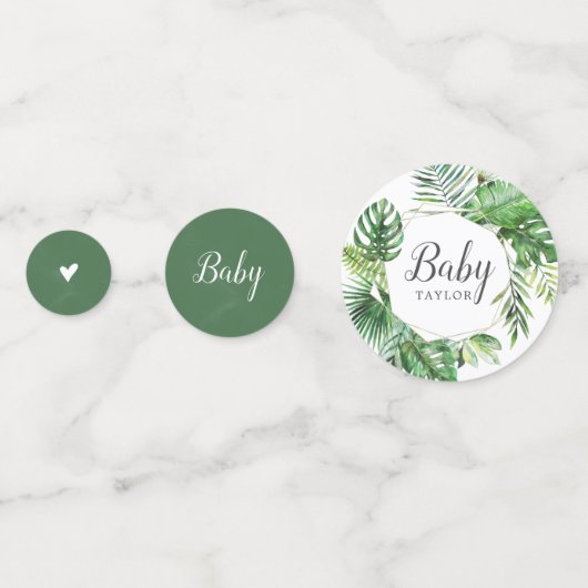 Wilde tropische palm Het is een padvinder Baby sho Confetti (Achterkanten)