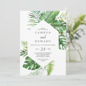 Wilde tropische palm in één huwelijk kaart (Staand voorkant)