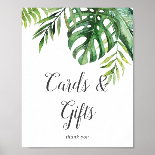 Wilde Tropische Palm Kaarten en Geschenken Bord Poster (Voorkant)
