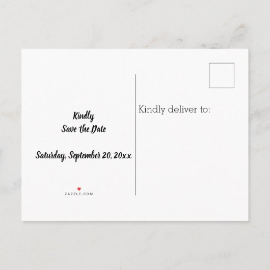 Wilde tropische palm laat Griekenland de datum ops Uitnodiging Briefkaart (Achterkant)