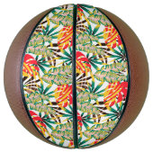Wilde tropische palmbladeren basketbal (Verticaal)