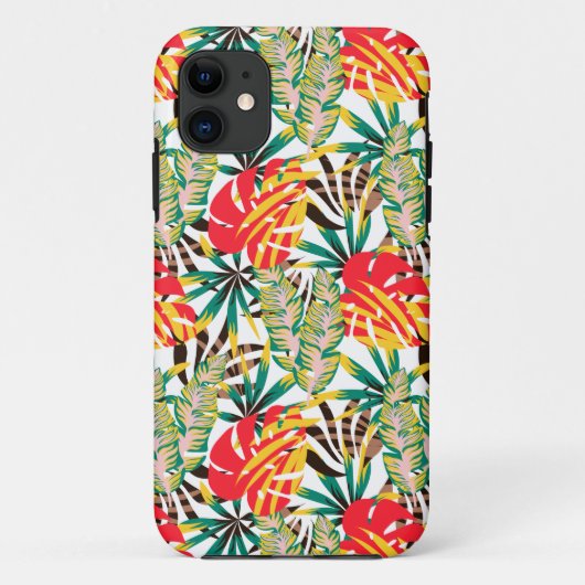 Wilde tropische palmbladeren Case-Mate iPhone case (Achterkant)