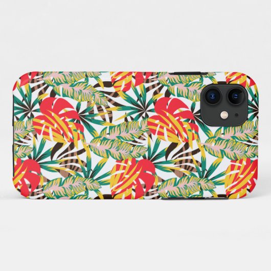 Wilde tropische palmbladeren Case-Mate iPhone case (Achterkant (horizontaal))