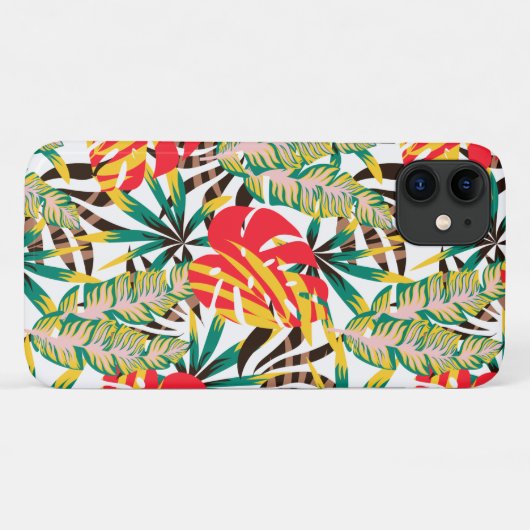 Wilde tropische palmbladeren Case-Mate iPhone case (Achterkant (horizontaal))