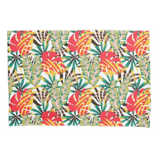 Wilde tropische palmbladeren kussensloop (Voorkant)