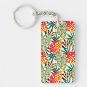 Wilde tropische palmbladeren sleutelhanger (Voorkant)