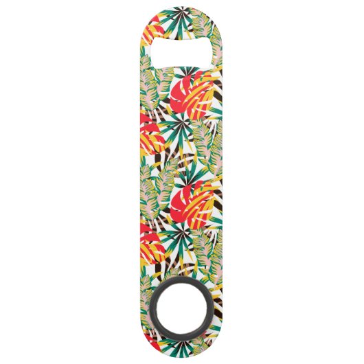 Wilde tropische palmbladeren speed flessenopener (Voorkant)