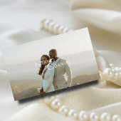 Wilde tropische palmen in moderne foto bruiloft we informatiekaartje