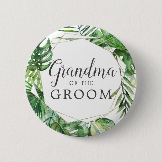 Wilde tropische palmgrootmoeder van de Groom Ronde Button 5,7 Cm (Voorkant)