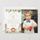 Wilde Tropische Safari Dieren Kinder Foto Verjaard Bedankkaart (Voorkant)