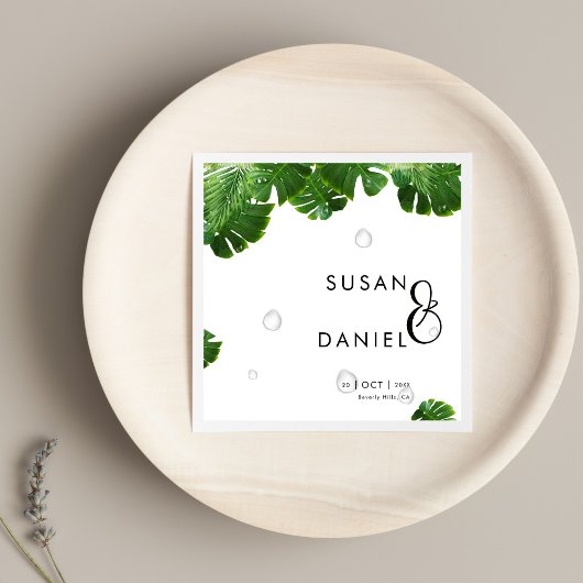 Wilde Tropische weelderige palmbladeren & moderne  Servet