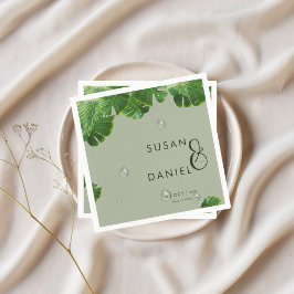 Wilde Tropische weelderige palmbladeren & moderne Servet