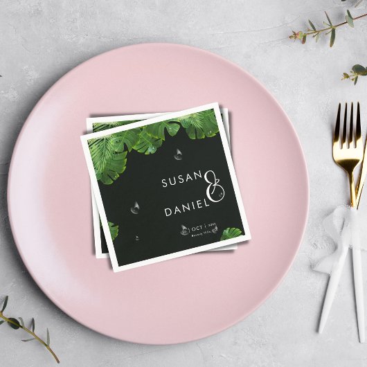 Wilde Tropische weelderige palmbladeren & moderne  Servet