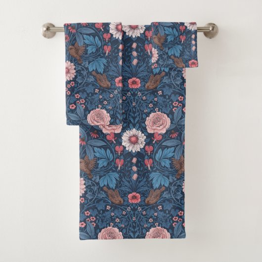 Wilde tuin in blauw bad handdoek (Insitu)