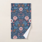Wilde tuin in blauw bad handdoek (Handdoek)
