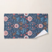 Wilde tuin in blauw bad handdoek (Handdoek)
