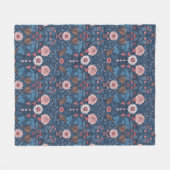 Wilde tuin in blauw fleece deken (Voorkant (Horizontaal))